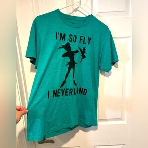 Disney Heathered Green Graphic T-Shirt with Peter Pan Design